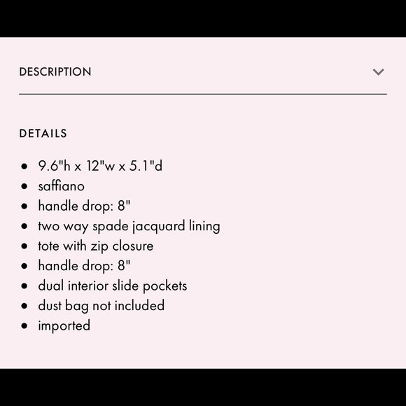 DISCONTINUED KATE SPADE MEDIUM TOTE - Picture 8 of 11